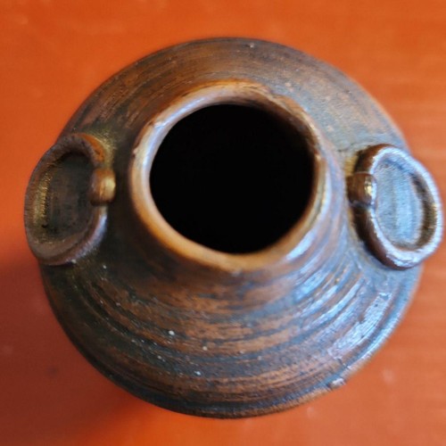 Antique Vase Japanese 19Th Century Edo BIZEN Pottery Jar Ikebana Pot Small 3.1in - Picture 7 of 19