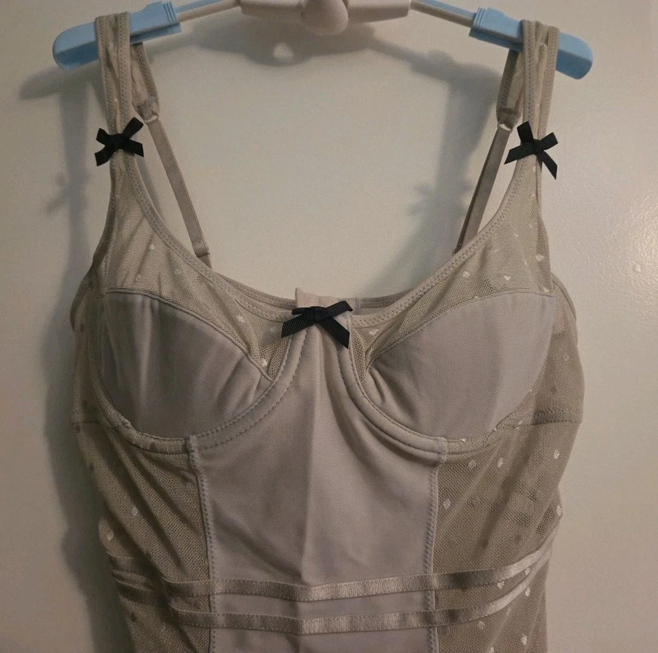 Victoria's Secret сексуальный маленькие вещи корсет серебро серый бюстье белье sz 36B - Изображение 2 из 4