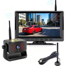 7'' DVR Monitor Magnetic Solar Wireless Backup Rechargeable Camera 1080P for RV
