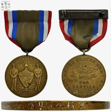 Nọ 5462 ARMY CUBAN PACIFICATION MEDAL GEORGE L. DAVIDSON 15TH INFANTRY NUMBERED