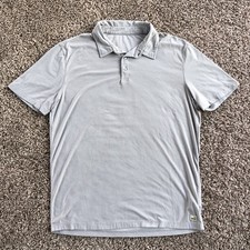 Vuori Strato Tech Short Sleeve Polo Shirt Mens Medium Platinum Heather Stretch