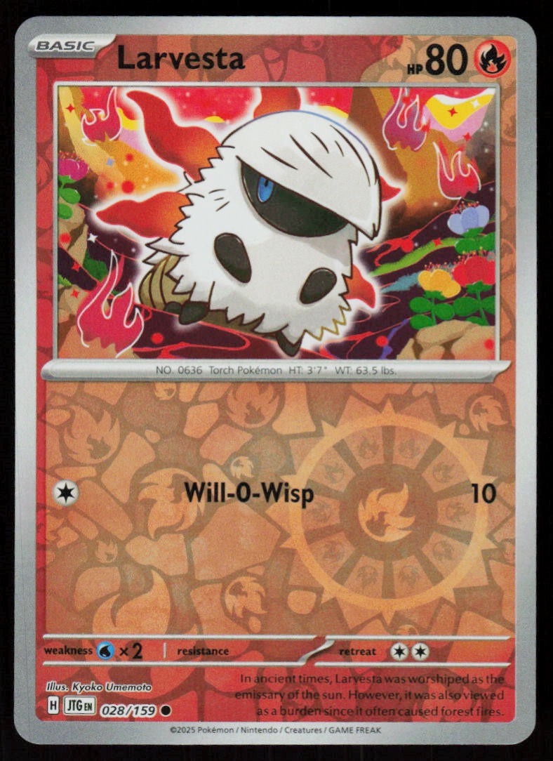 Larvesta 028/159 Common Journey Together Pokemon Reverse Holo Near Mint