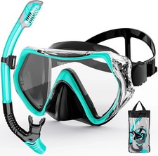 Snorkel Set for Adults Anti Fog Snorkeling Gear Mask Scuba Diving Swim Goggles