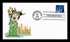 MINNIE MOUSE STATUE OF LIBERTY FIRST DAY COVER 2000 FDC USA