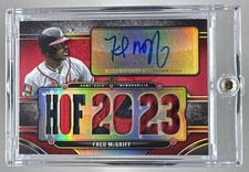 Fred McGriff 2024 Topps Triple Threads #TTAR-MCG3 Ruby GU Patch Auto 1/1