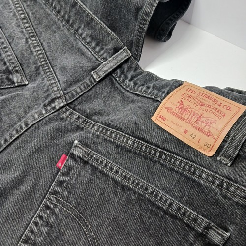 Vtg 1998 Levi's 550 Relaxed Fit Tapered Leg Jeans Mens Sz 38X30 Black Denim - Picture 7 of 10