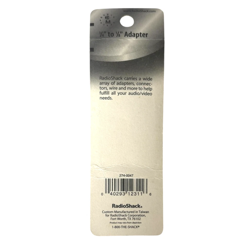 Radio Shack 274-047 Headphone Adapter 1/4” to 1/8” MONO Mini Jack ~ NEW - Image 2 of 2