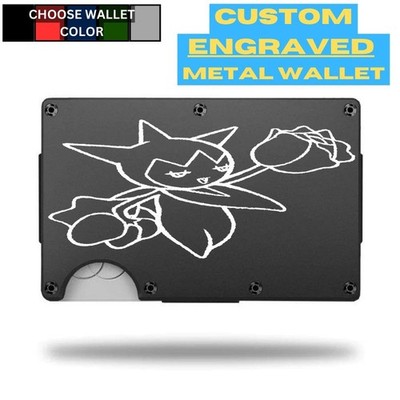 Custom ROSELIA POKE-MON #3 Laser Engraved Wallet - Pick A Wallet Color