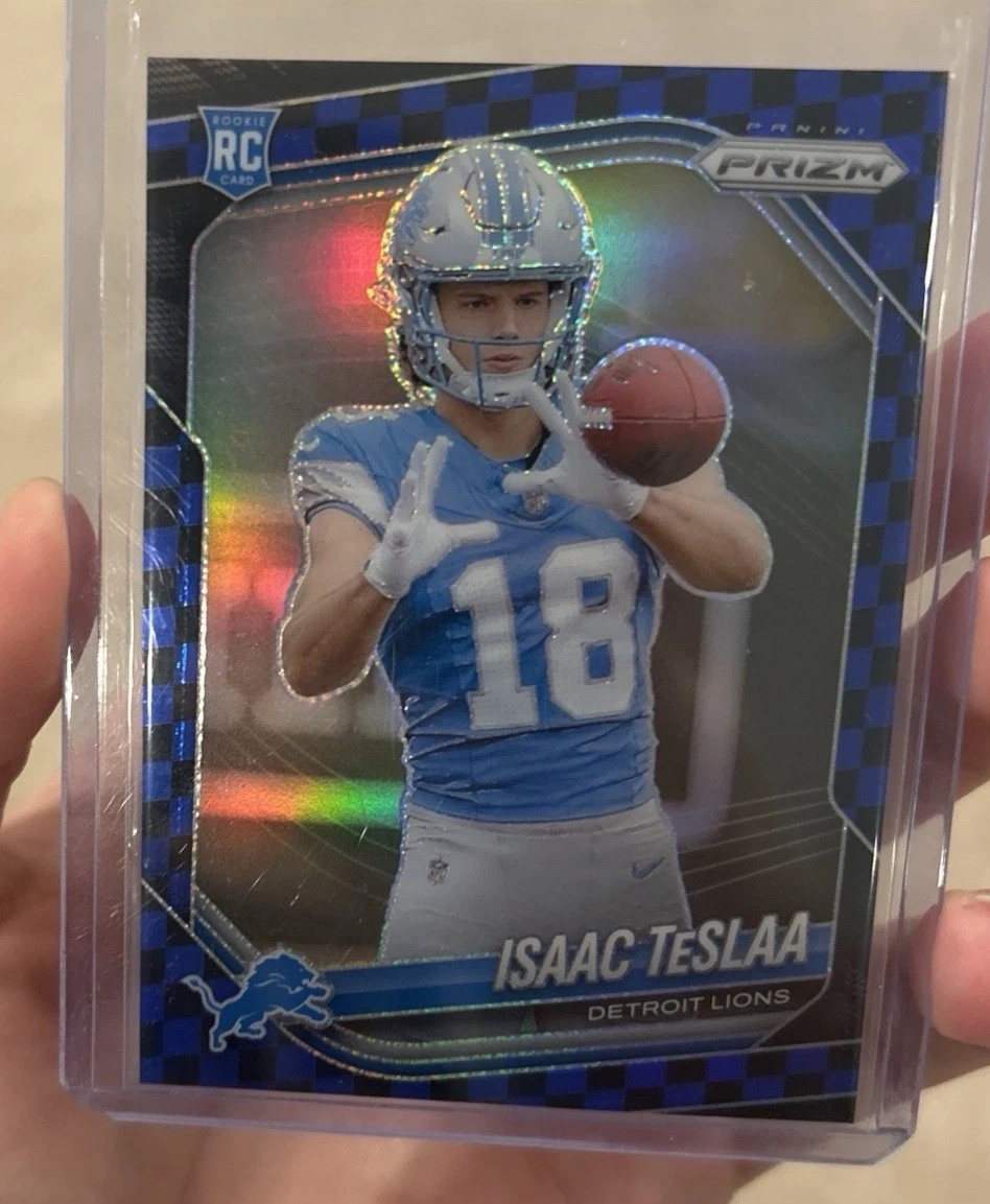 2025 Panini Prizm - Rookies Isaac Teslaa #316 Black & Blue Checker Prizm (RC)