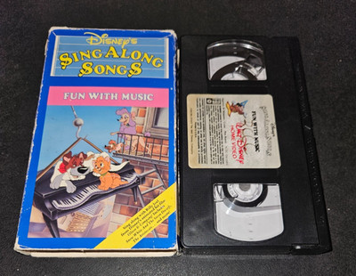Disney's Sing Along Songs : Fun With Music (VHS ,1989) Aristocats Kids Rare