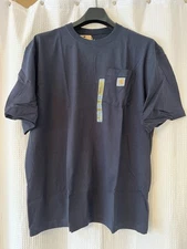 CARHARTT ORIGINAL FIT SHORT SLEEVE POCKET T-SHIRT NAVY XL
