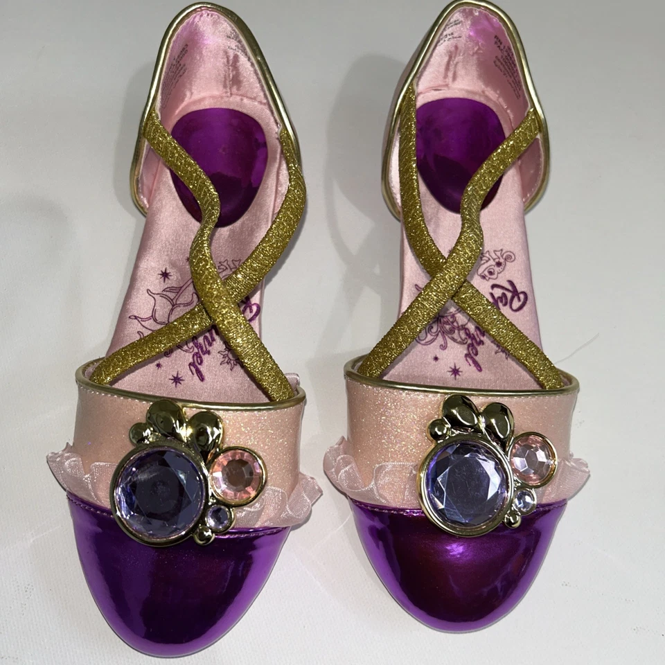 Disney Rapunzel Costume Shoes Tangled 9/10 US Purple & Gold - Изображение 2 из 4
