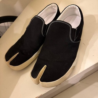 Maison Margiela Tabi Slip-On Sneakers Black Canvas EU44 From Japan