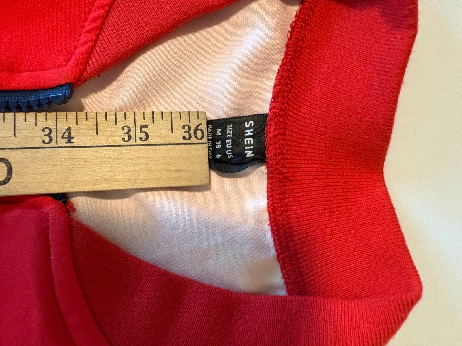 SHEIN Boston Fight Red Zip Jacket Size M Graphic Patch Streetwear Statement Rare image 5