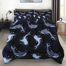 Pamnest Queen Comforter Set, 3 Pieces Whale Shark Bedding, All Season