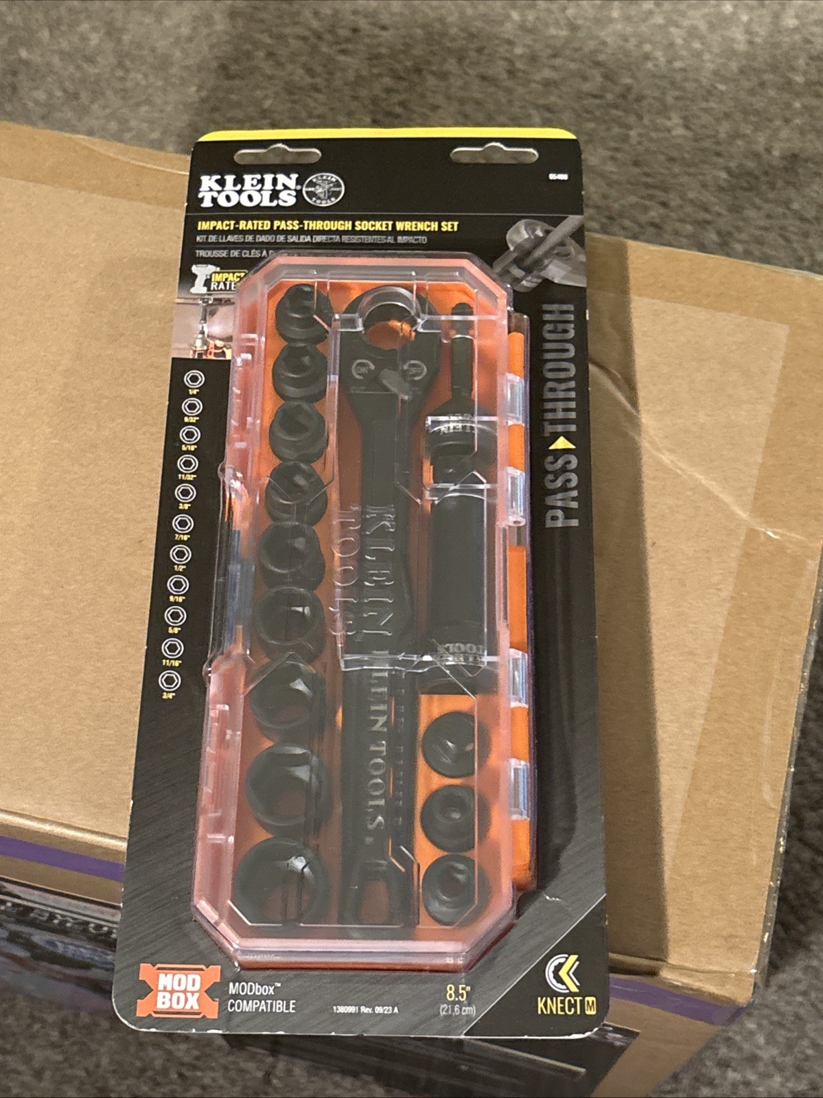 Klein Tools 65400 KNECT 15-Piece Pass Through Socket Set, SAE Impact Socket Set