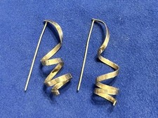925 Sterling Silver Twisted Swirl Dangle Earrings Modern Artisan Wire Drop