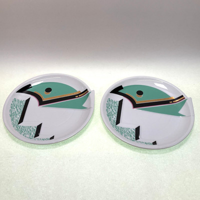 Fujimori Kato Kogei Progression Green Plates 8'' Japan Set of 2
