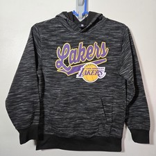 Los Angeles Lakers NBA Hoodie Sweatshirt Pullover Dark Gray Youth M 10-12