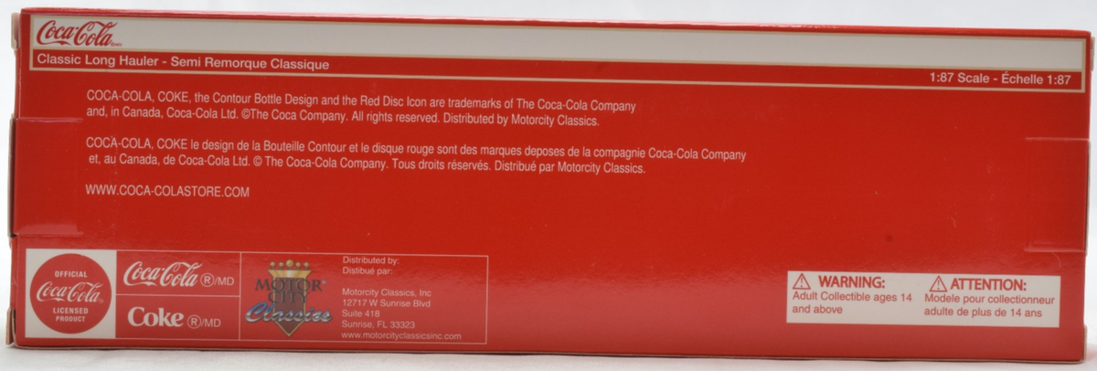 Motor City Classics Coca-Cola Coke Tractor Trailer 1:87 Diecast