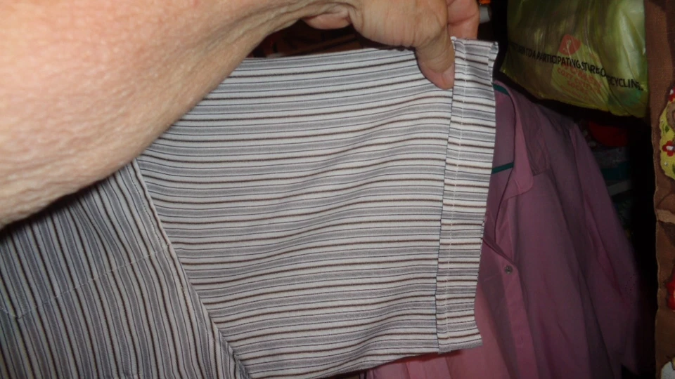 ОТЛИЧНАЯ МЯТНАЯ СУМАСШЕДШАЯ КОВБОЙСКАЯ ЗАПАДНАЯ РУБАШКА В ТОНКУЮ ПОЛОСКУ С КОРОТКИМИ РУКАВАМИ РАЗМЕР 17/34, XL - Изображение 3 из 4