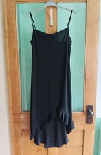 Vintage Y2K 2000s black frilled asymmetrical hem party dress 12