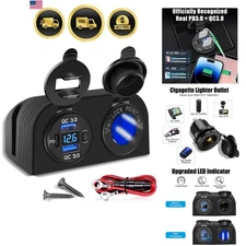 Car USB Charger Panel 12V USB Outlet Quick Charge PD3 0 Dual USB Car Charger