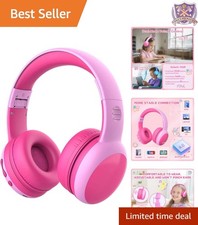 Fun Over-Ear Bluetooth Headphones for Kids - 68H Playtime, Microphone  Cat Ears