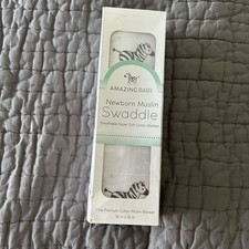 New Amazing Baby Newborn Muslin Swaddle Super Soft Cotton Zebras Blanket
