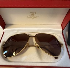 Vintage Cartier Vendome Laque Bordeaux Large Aviator Eyeglasses GP 62-14mm