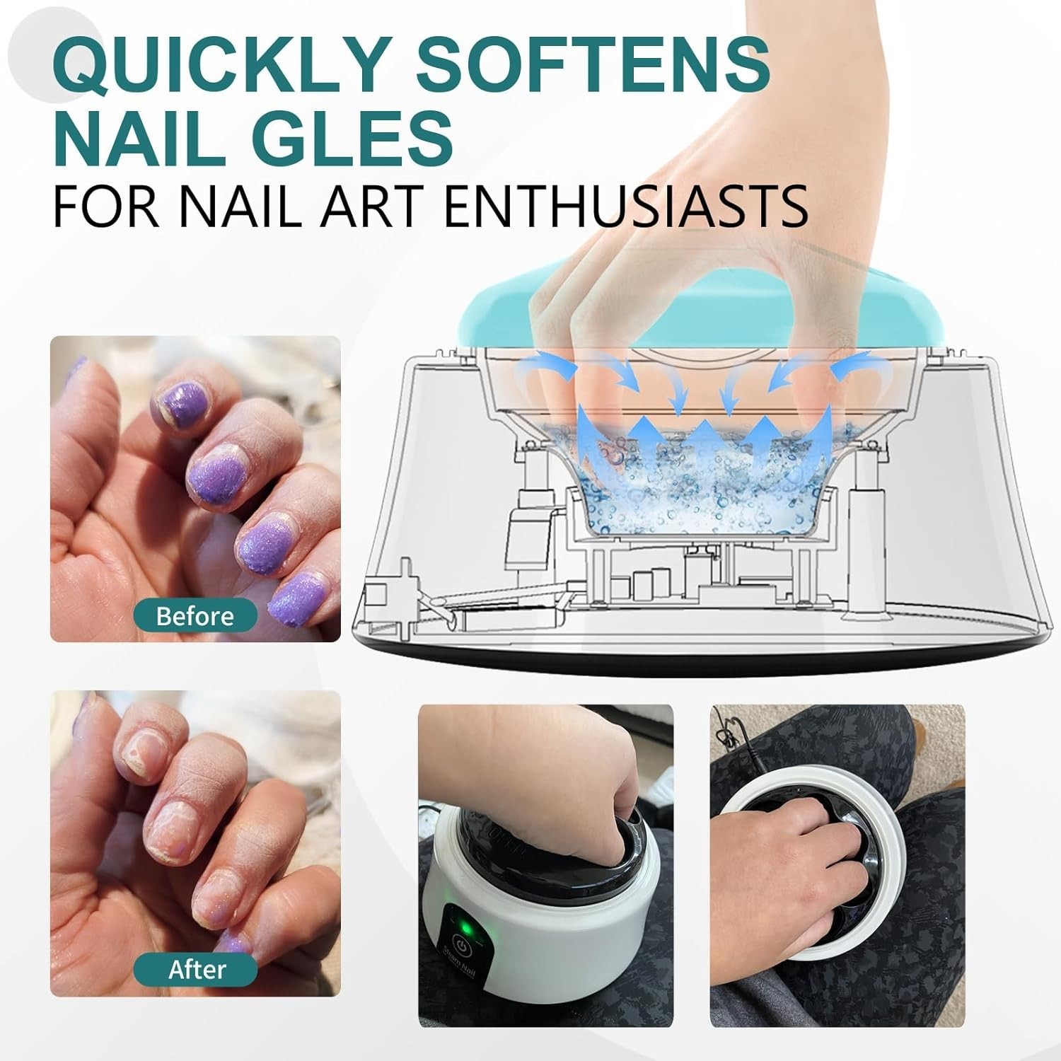 Acetone-Free Electric Soak Off Bowl, Nail Gel Remover