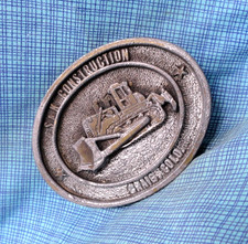 S K Construction Promo Belt Buckle Craig Colorado Vtg Hit Line USA .GMP395
