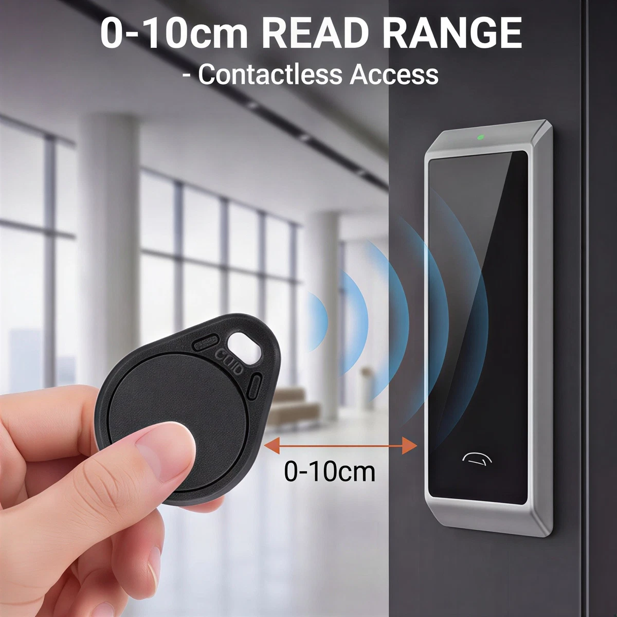 100Pcs 13.56MHz Rewritable CUID RFID Key Fob Access Control Key Card, Black
