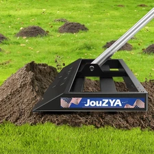 Lawn Leveling Rake 30X10 Inch, Lawn Leveler Tool with Stainless Steel, 80" Exten