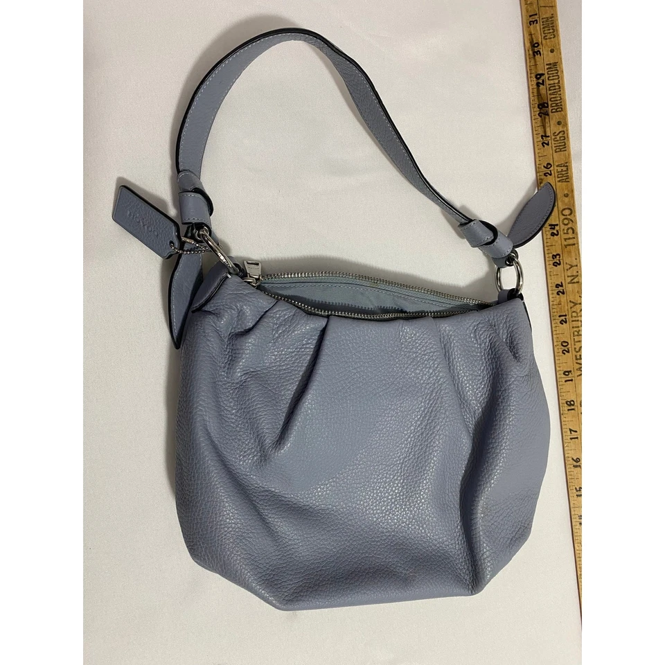 Coach светло синий кожаный Дамская сумка текстурированный наплечная сумка с ярлыком подлинный тренер - Изображение 3 из 4