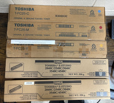 GENUINE TOSHIBA TONER CYAN MAGENTA YELLOW 2 BLACK LOT OF 5