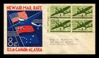 US COVER AIR MAIL 8C FIRST DAY ISSUE SCOTT C26 BLOCK OF 4 STAEHLE CACHET