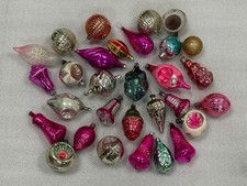 Vintage Soviet Glass Christmas Ornaments Set of 30   Retro Holiday Decorations