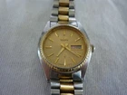 VINTAGE SEIKO QUARTZ WATCH SQ WOMENS DAY DATE TWO-TONE NEW BATTERY