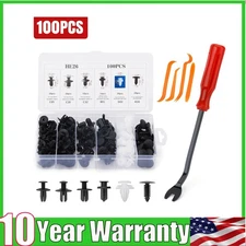100PCS Car Body Rivet Push Pin Plastic Fastener Retainer Bumper Fender Trim Clip