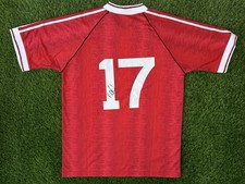 GENUINE MARK ROBINS SIGNED MANCHESTER UNITED 91/92 SHIRT, EXACT PROOF SHOWN (B)