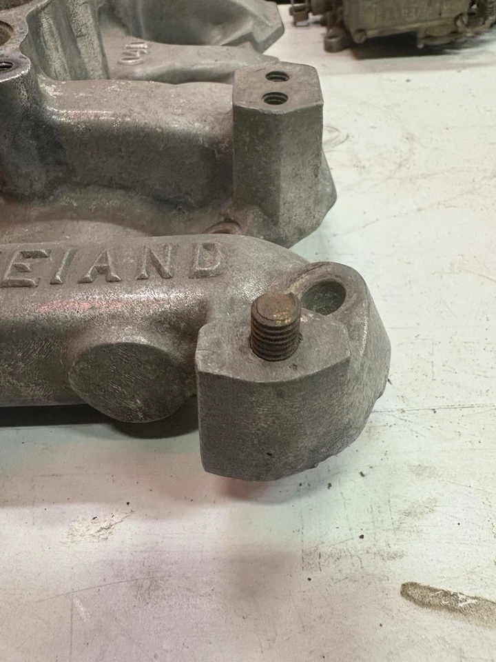 Oldsmobile 371 Weiand 04D doble admisión cuádruple 1957 1958 solo Super 88 V8 Hotrod Foto 4 de 4