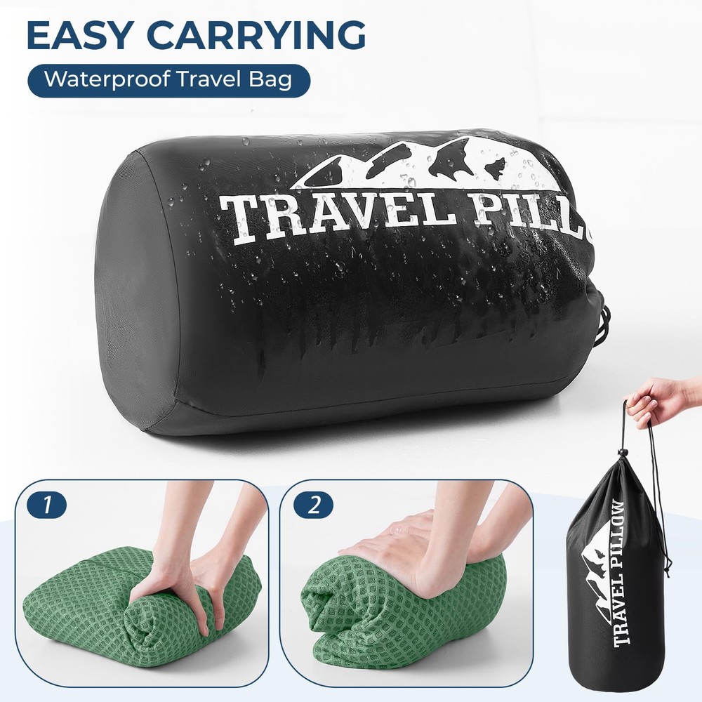 Memory Foam Travel Pillow for Neck Support - Ergonomic Wave Design