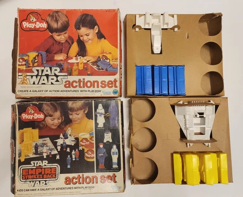 VINTAGE 1980'S KENNER STAR WARS and EMPIRE STRIKES BACK PLAY-DOH ACTION SETS LOT