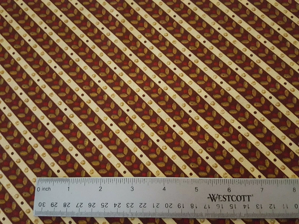 Sunrise Silhouette BTY Jo Moulton Wilmington Diagonal Floral Stripe Tan Brown - Image 2 of 3