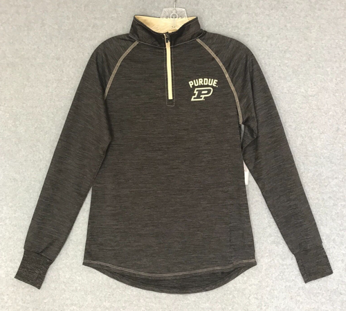 NWT Colosseum Purdue 1/4 Zip Pullover Womens Medium Gray Poly Spandex New Top