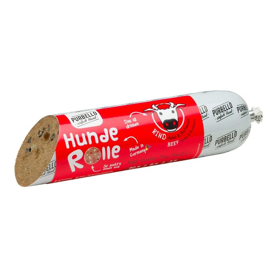 Hunde-Rolle Rind mit Apfel & Buchweizen - Monoprotein Hundefutter mit hohem F... - Bild 2 von 4