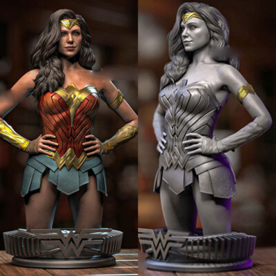 Wonder Woman Bust 3D Print Figure Model Kits Unpainted Unassembled Garage  Kit GK