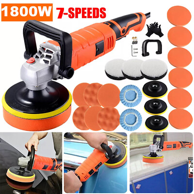 1800W Poliermaschine Set Auto 7 Einstellbare Geschwindigkeit Wachsmaschine