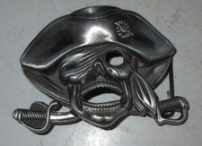 Pirate Skeleton Solid Fine Pewter Belt Buckle Swords Used Skull Pirates Apparel